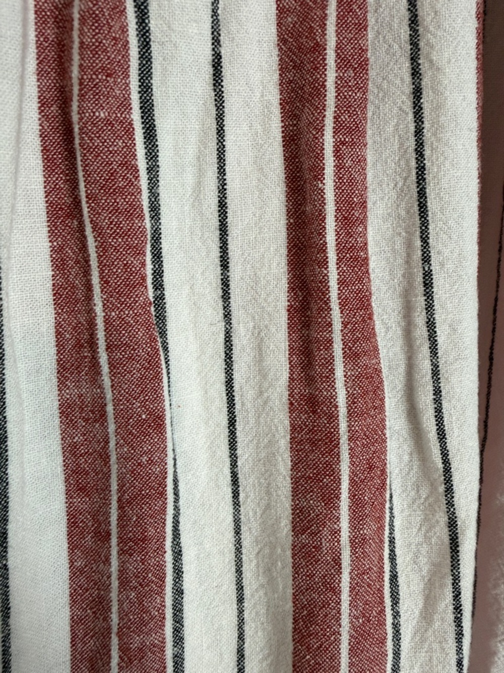 LOFT Red and White Striped Square-Neck Puff Sleeve Blouse - Picture 8 of 8
